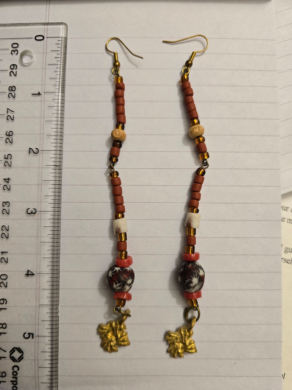 Thumbnail: Bi Nka Bi Adinkra 5" Beaded Earrings - Ghana (Handmade)
