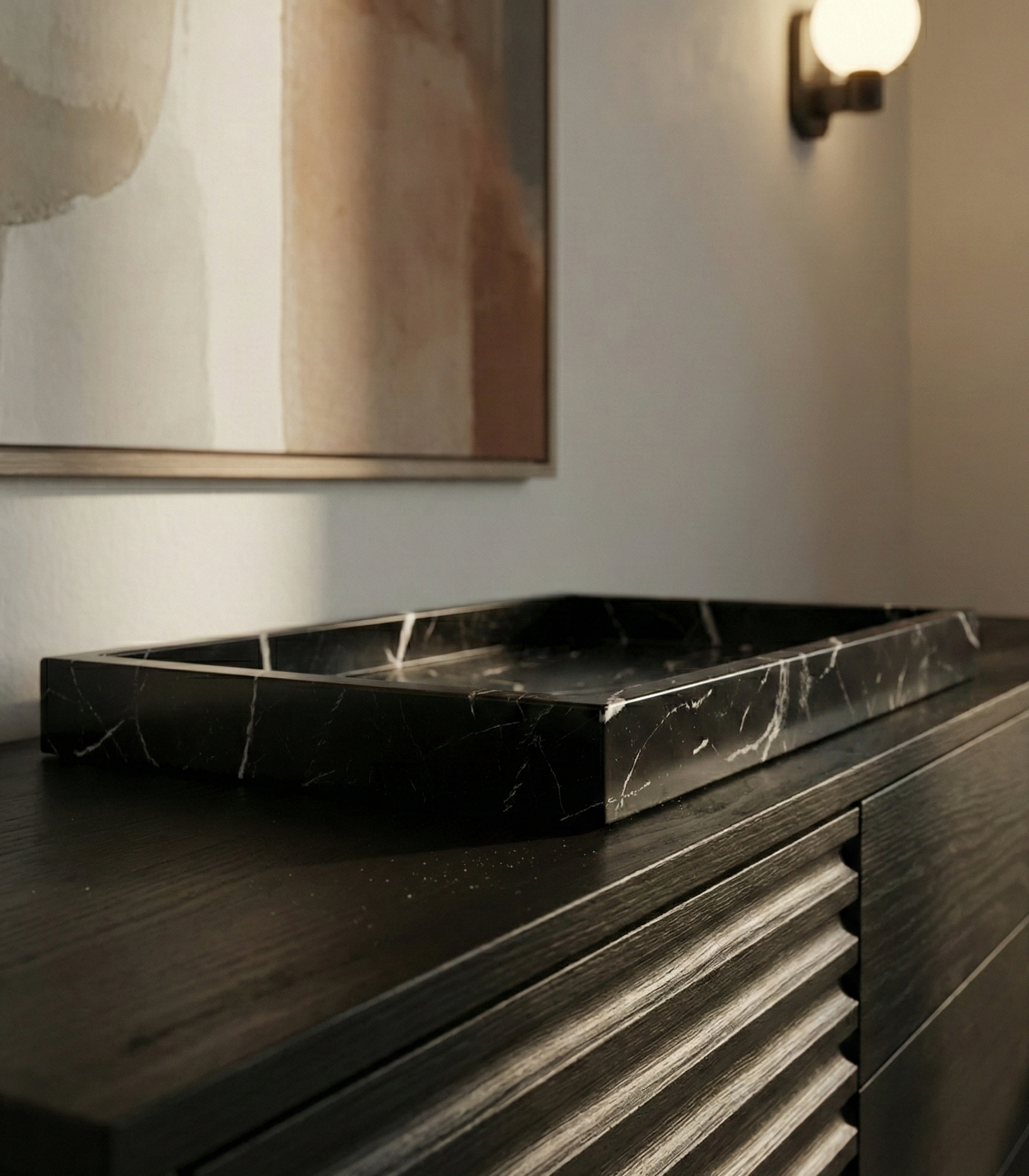 NERO MARQUINA MARBLE TRAY