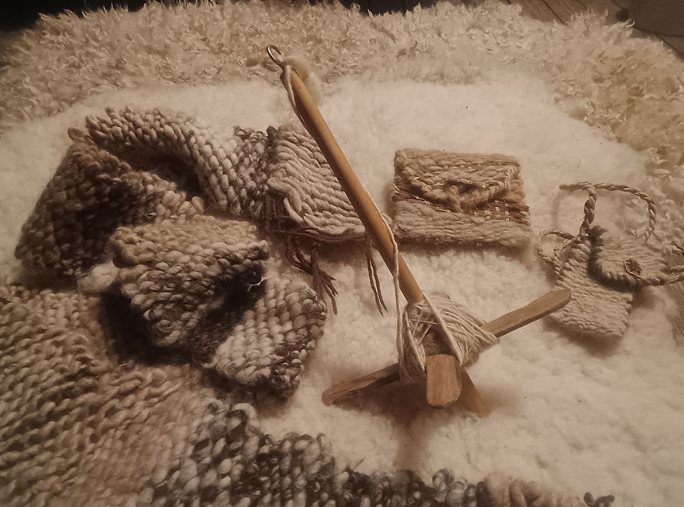 Spinning and Weaving with raw wool AUGUST