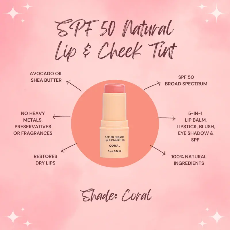 Thumbnail: SPF 50 Natural Lip & Cheek Tint - Coral