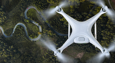 Vista aérea de um Drone