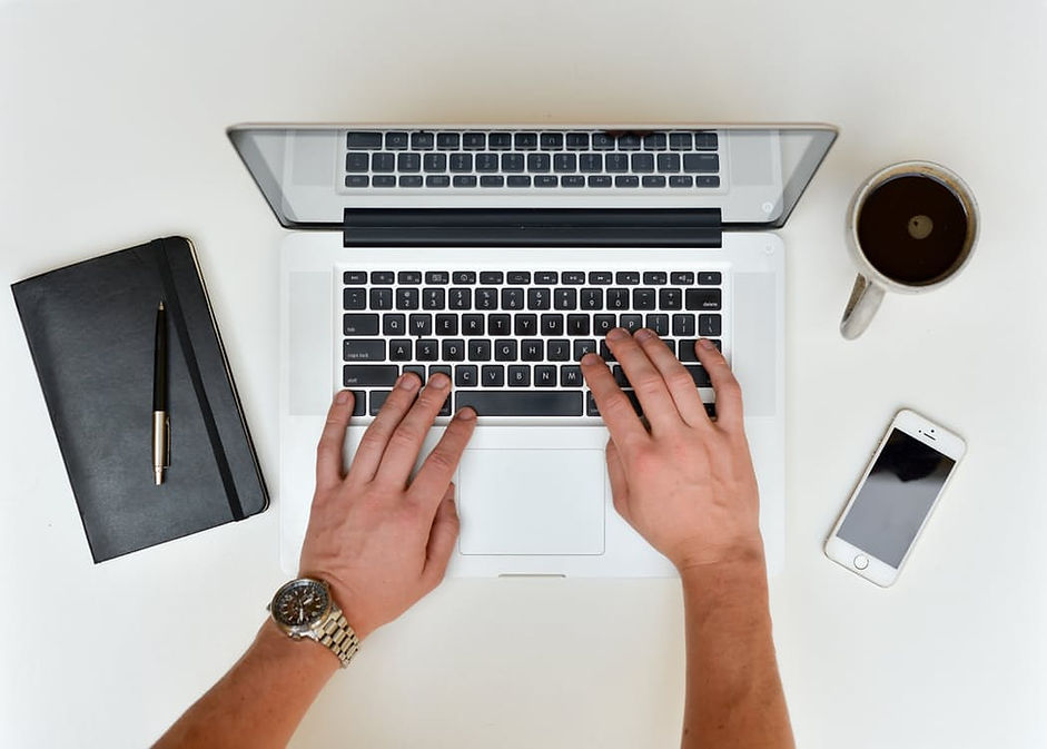 Typing on Laptop
