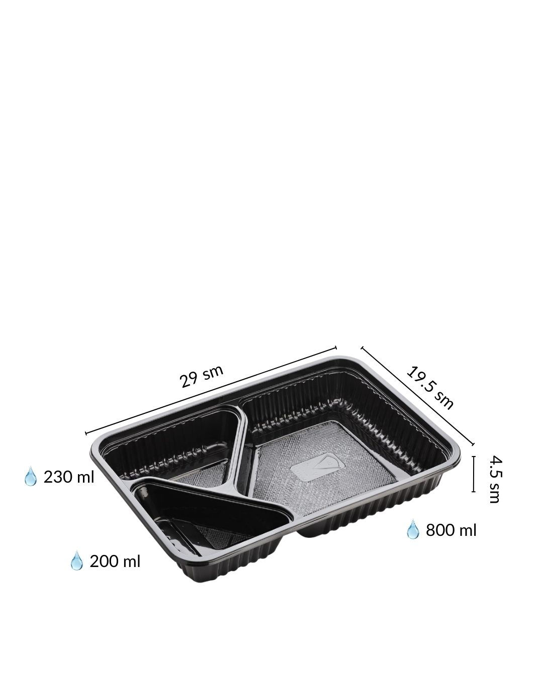 Soft Pack | Mikrodalğalı sobaya uyğun qara rəngli polipropilen qab. Model: 733