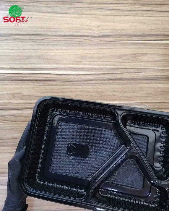 Thumbnail: Soft Pack | Mikrodalğalı sobaya uyğun qara rəngli polipropilen qab. Model: 733