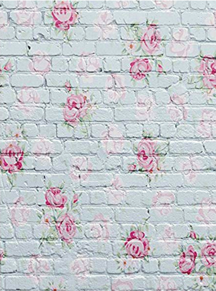 Brique fleurs rose 3X5