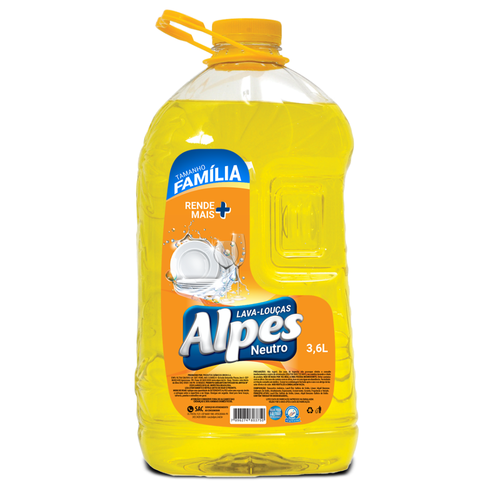 Detergente Alpes Neutro 3,6L - Tamanho Família
