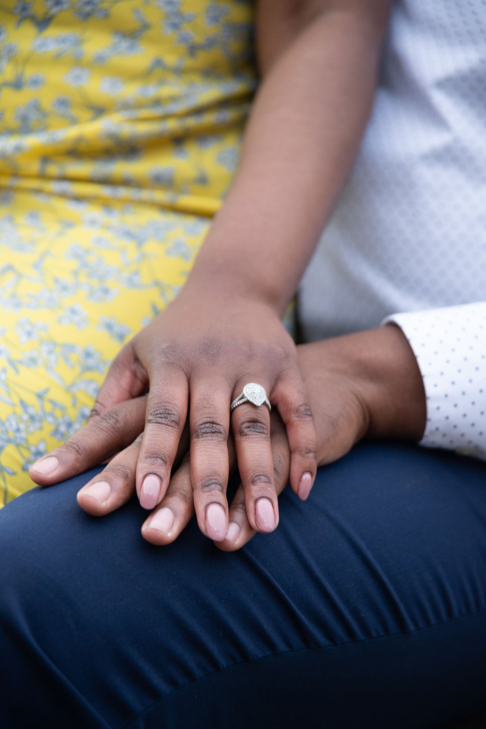 Engagement ring on hand