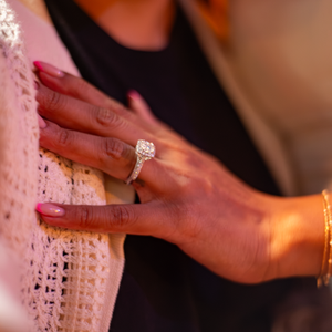 Engagement ring on chest