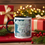 Thumbnail: Triumphat! Snowy Owl Mug placed in a festive red and gold Christmas themed background