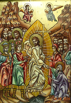 Jesus breaks the gates of hell