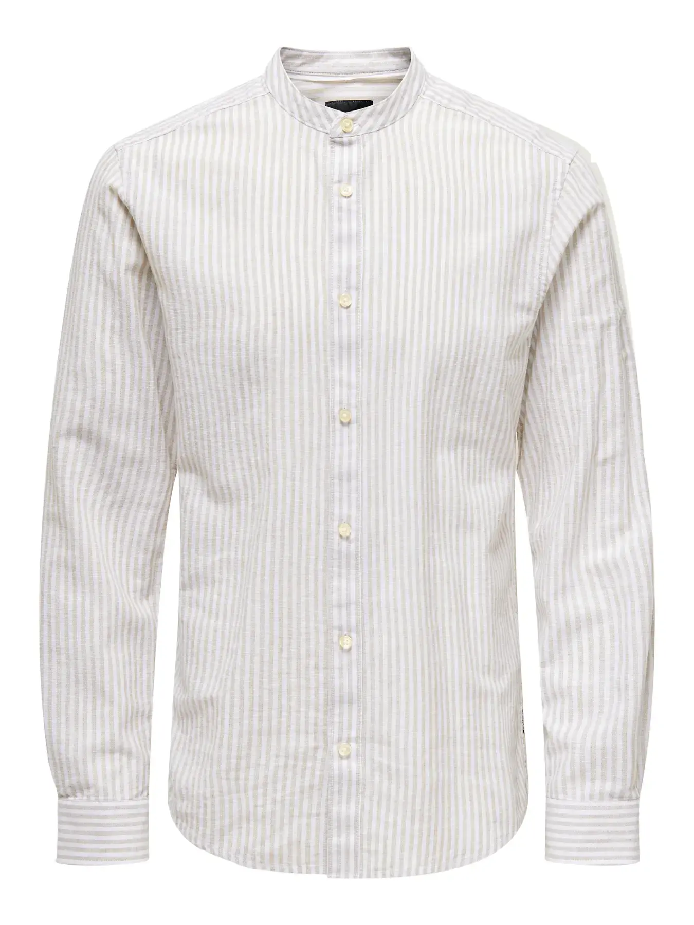 ONSCAIDEN LIFE LS MAO STRIPE LINEN NOOS