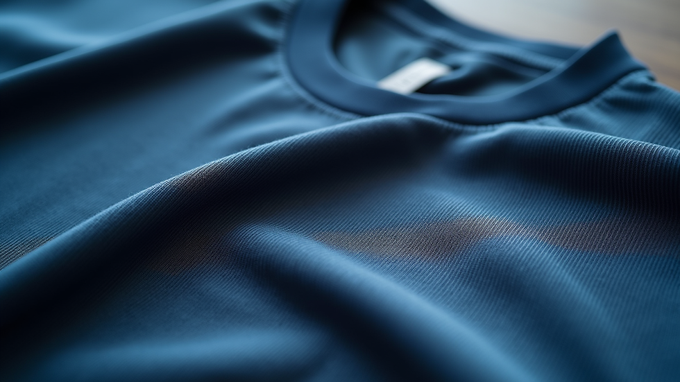 Close-up view of a sports t-shirt fabric showing texture and breathability