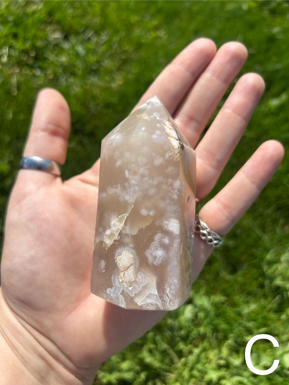 Thumbnail: Chunky Flower Agate Tower