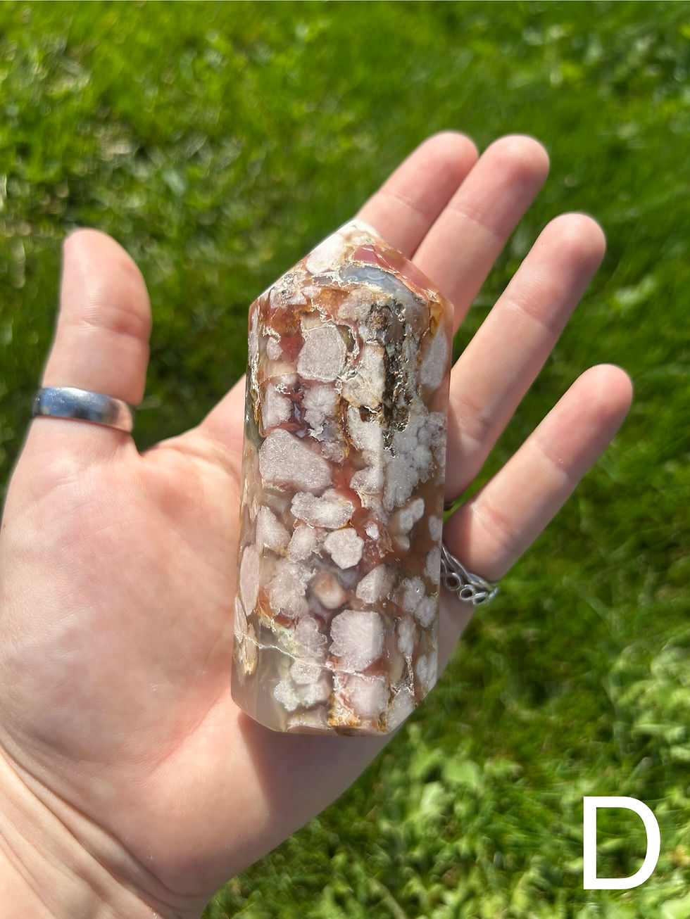 Thumbnail: Chunky Flower Agate Tower