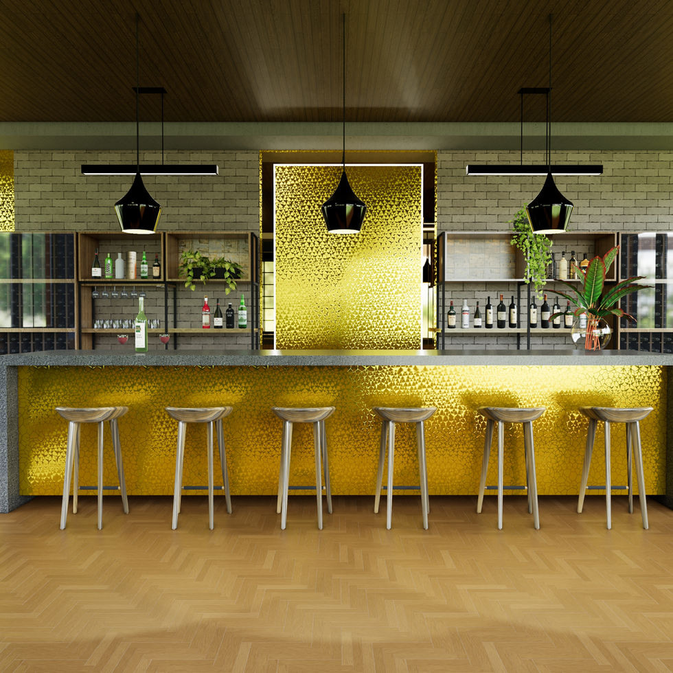 Revestimento Flexível Contemporâneo Poligonal Gold