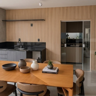 painel ripado instalado na cozinha