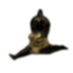Yogafigur front Split dicke Dame gold