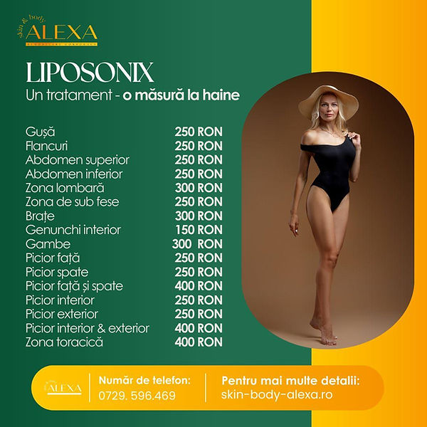 Lista de prețuri pentru Liposonix – Remodelare corporală