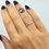 Thumbnail: Sterling Silver Hammered D Shaped Stacker Ring / Midi Ring
