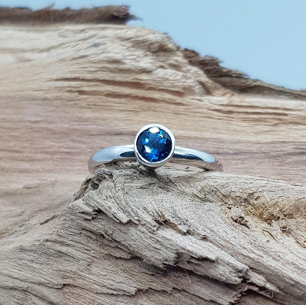 Thumbnail: Sterling Silver Pink/London Blue/Sky Blue Topaz Ring