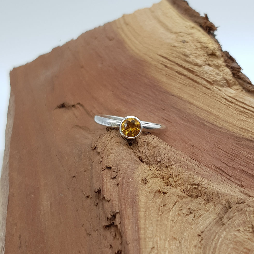 Thumbnail: Faceted Peridot / Amethyst / Garnet / Citrine Sterling Stacker Ring