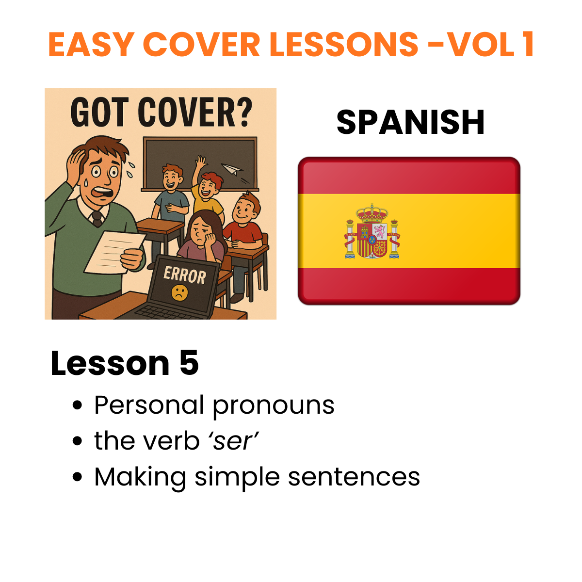 EASY COVER  Lesson 5-Spanish