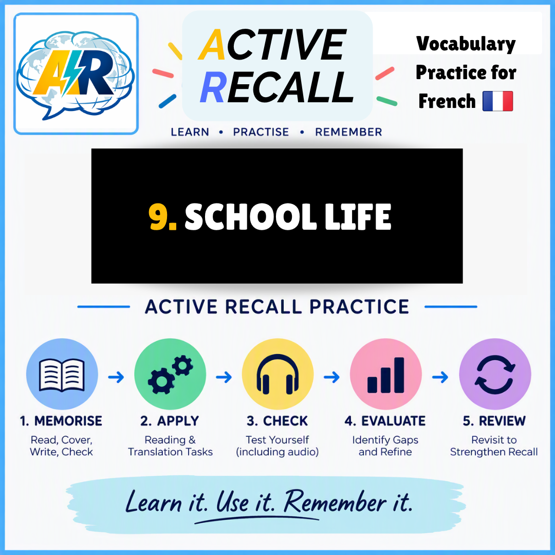 ACTIVE RECALL: 9.School Life-FR