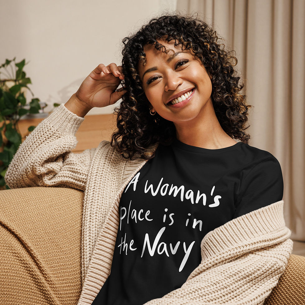 Миниатюра: A Woman's Place is in the Navy Relaxed T-Shirt