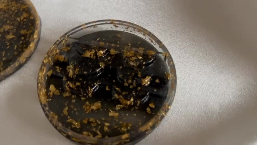 Thumbnail: Black & Gold Flake Resin Lash Holder