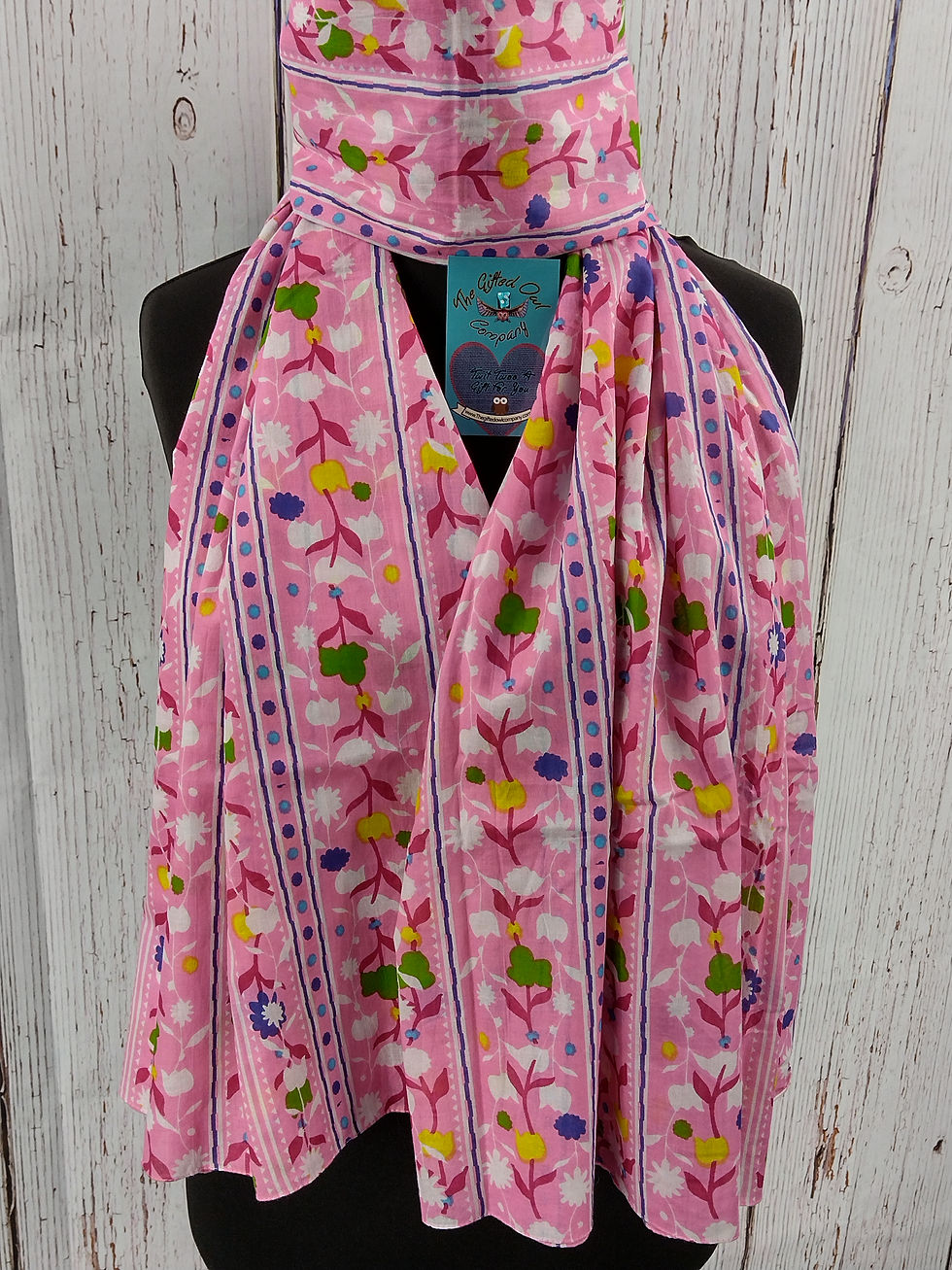 WOMEN'S SCANDI FLOWER SCARF – PINK GIFT WRAP /BOX