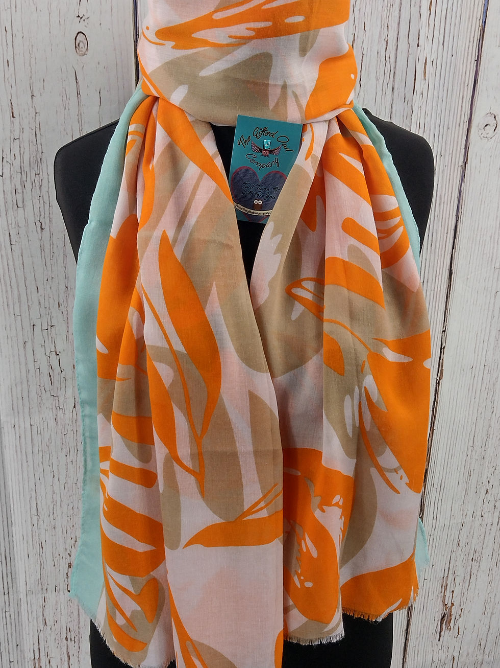 WOMEN'S AMSTERDAM TULIP FLOWER SCARF - ORANGE GIFT WRAP/BOX