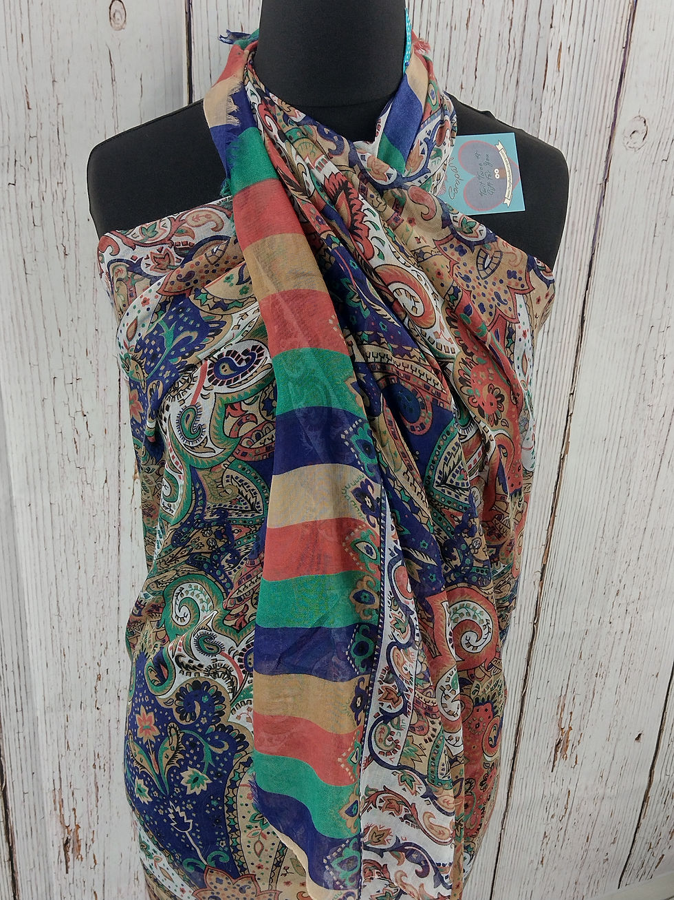Thumbnail: WOMEN'S INDIAN FESTIVAL PAISLEY SCARF- MULTI