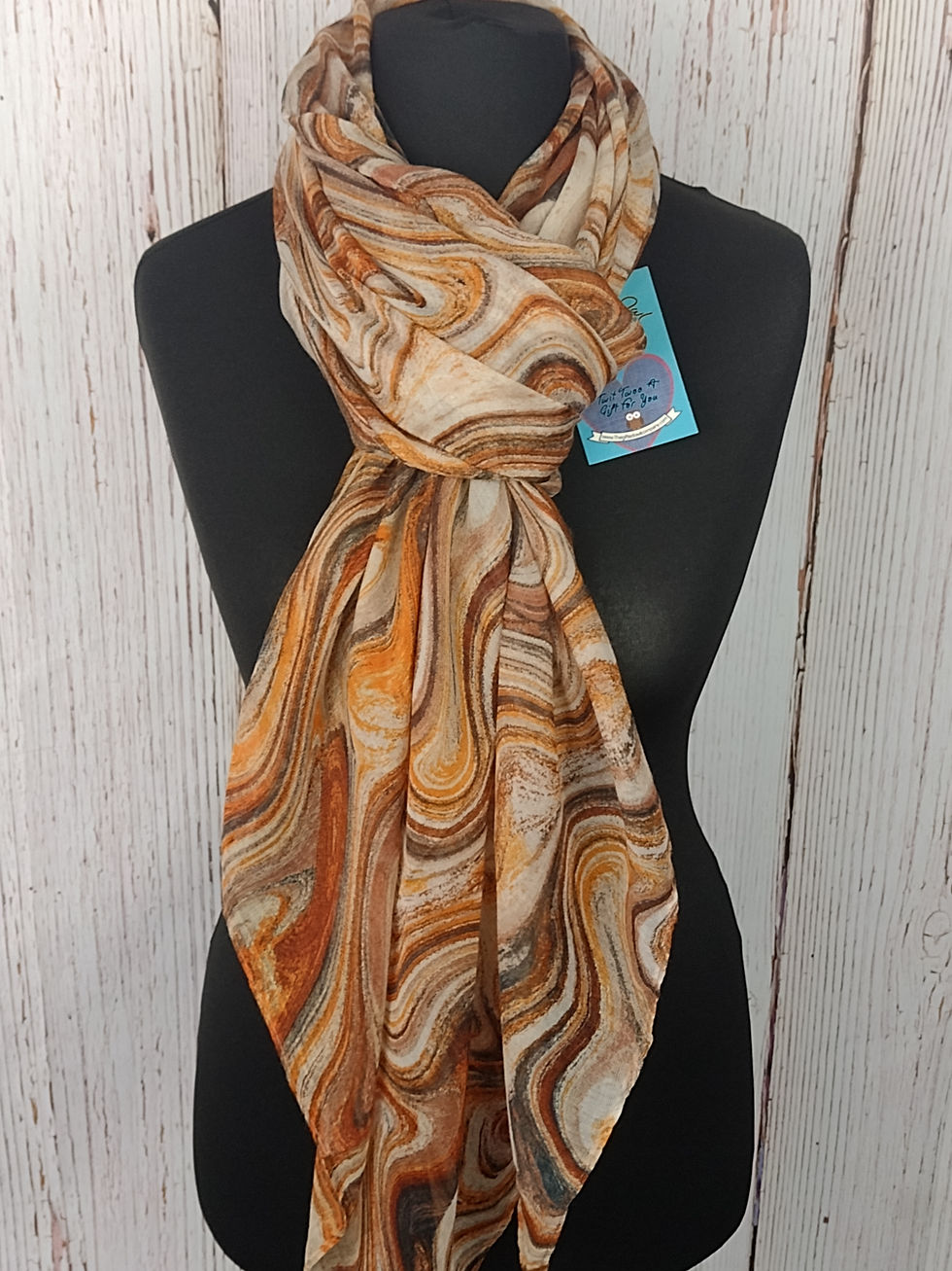 Thumbnail: WOMEN'S SAND PATTERNS SCARF  - ORANGE GIFT WRAP/BOX