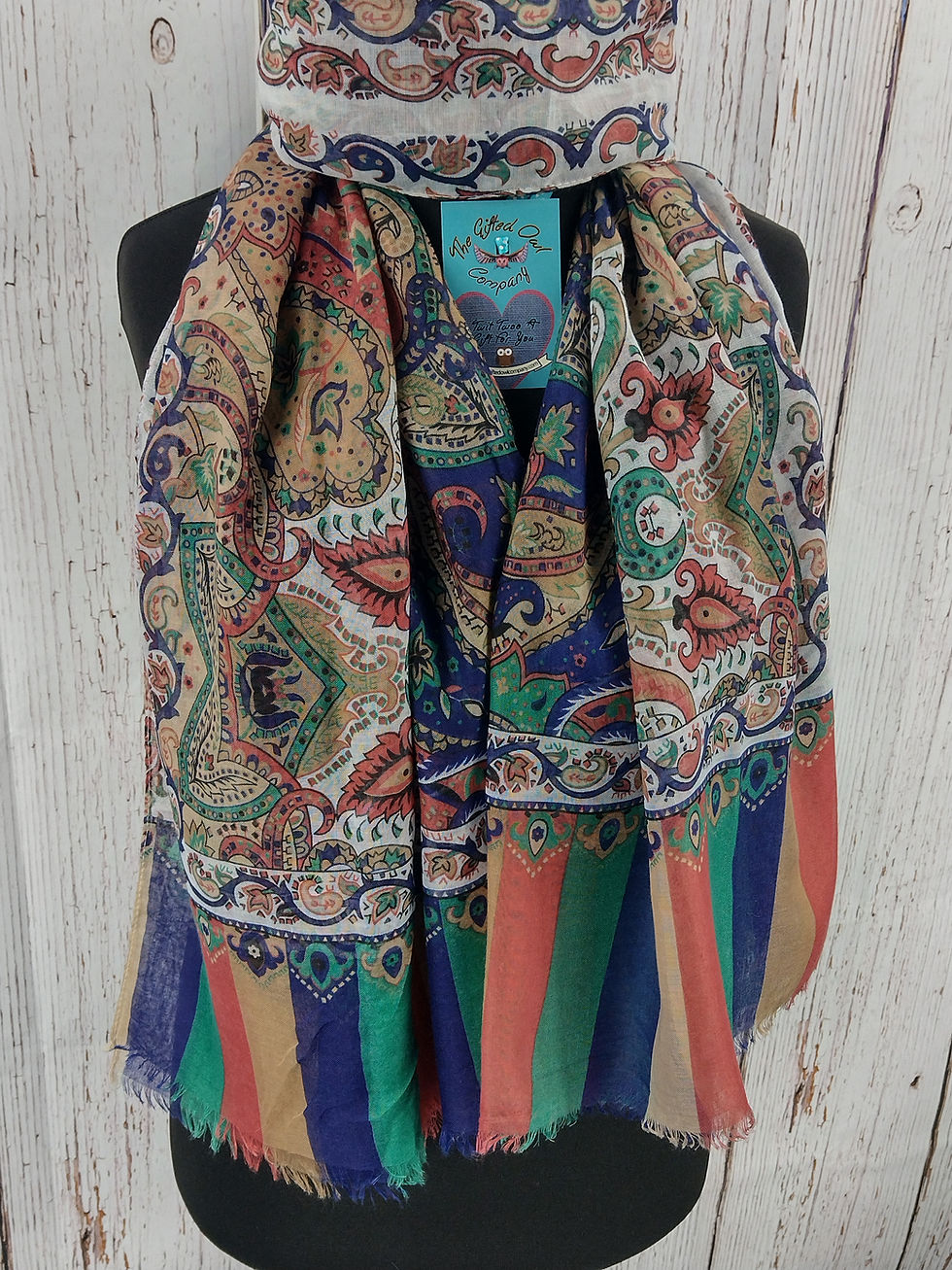 WOMEN'S INDIAN FESTIVAL PAISLEY SCARF- MULTI