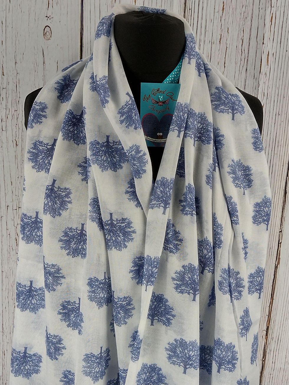 Thumbnail: WOMEN'S TREE OF LIFE SCARF - WHITE GIFT WRAP/BOX