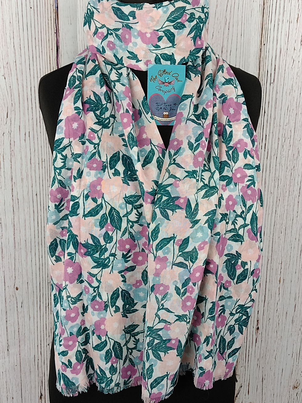 WOMEN'S SWEET PEA FLOWER SCARF - PINK GIFT WRAP/BOX