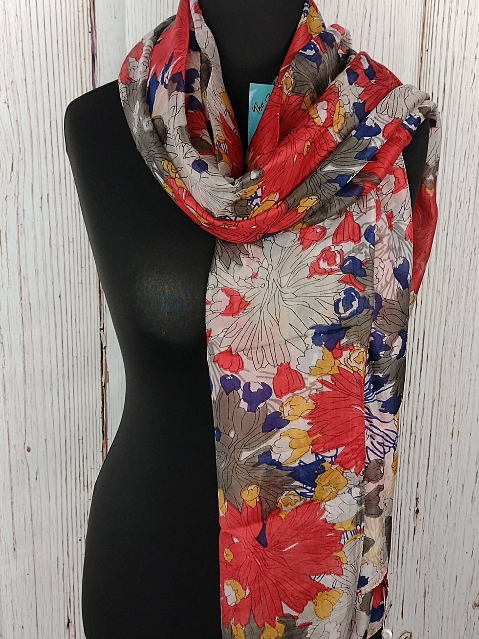 Thumbnail: WOMEN'S ORIENTAL FLORAL PRINT SILK SCARF - MULTI GIFT WRAP/BOX 