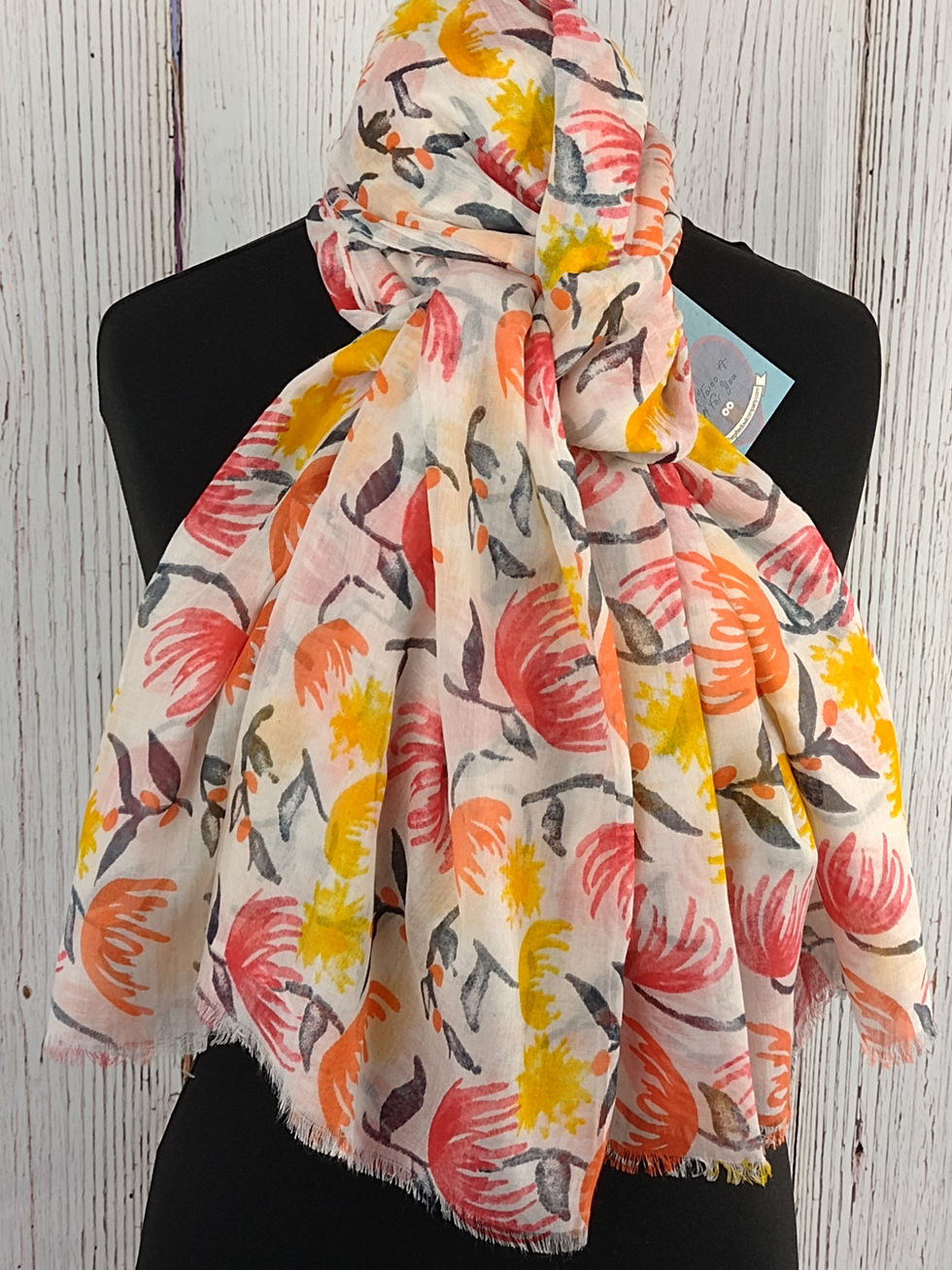Thumbnail: WOMEN'S WILD PRAIRIE DAISY SCARF – ORANGE GIFT WRAP/BOX