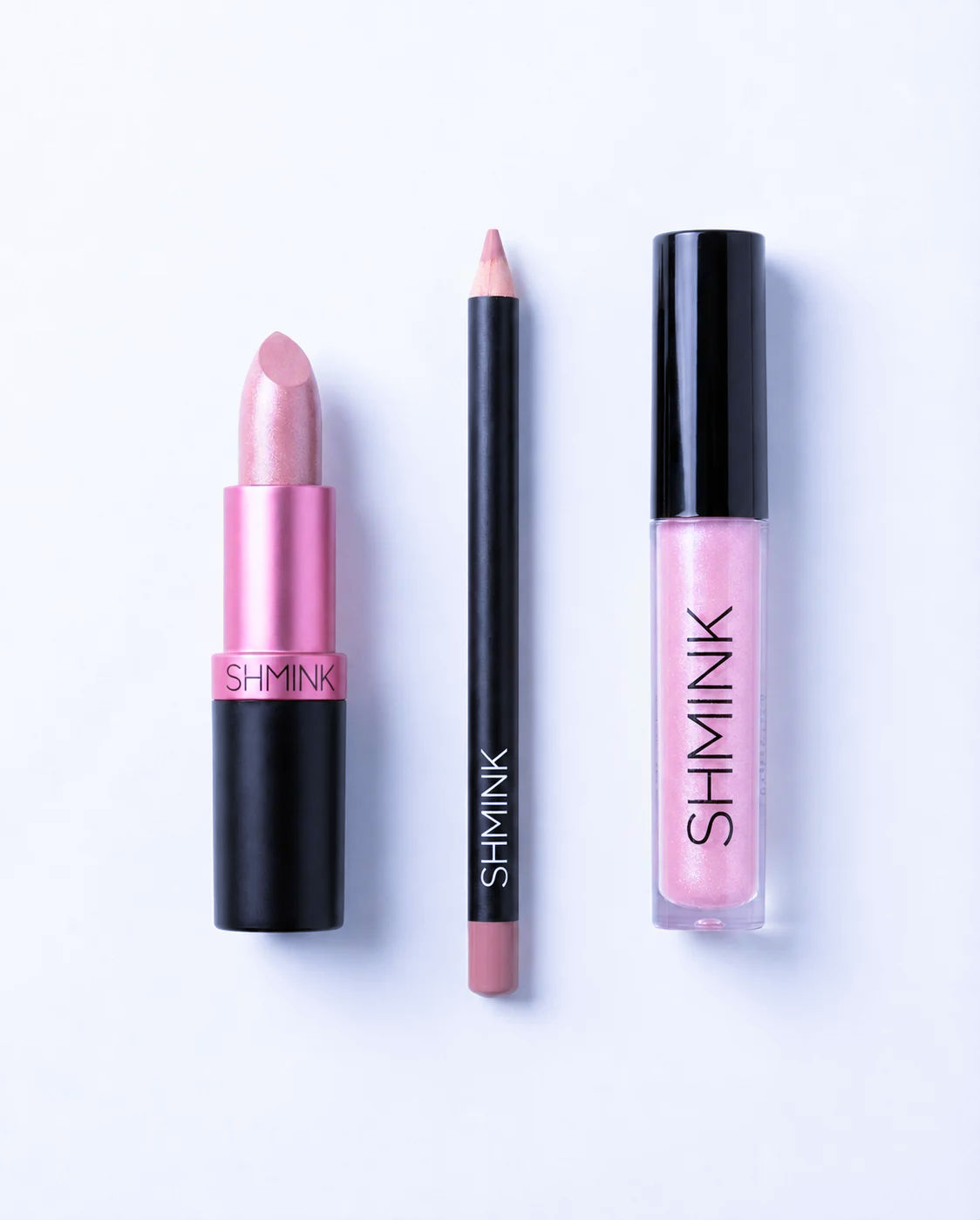 BLOOM Bundle lipstick, FIORE gloss & Moon Mauve lip pencil