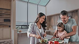 Family cooking together