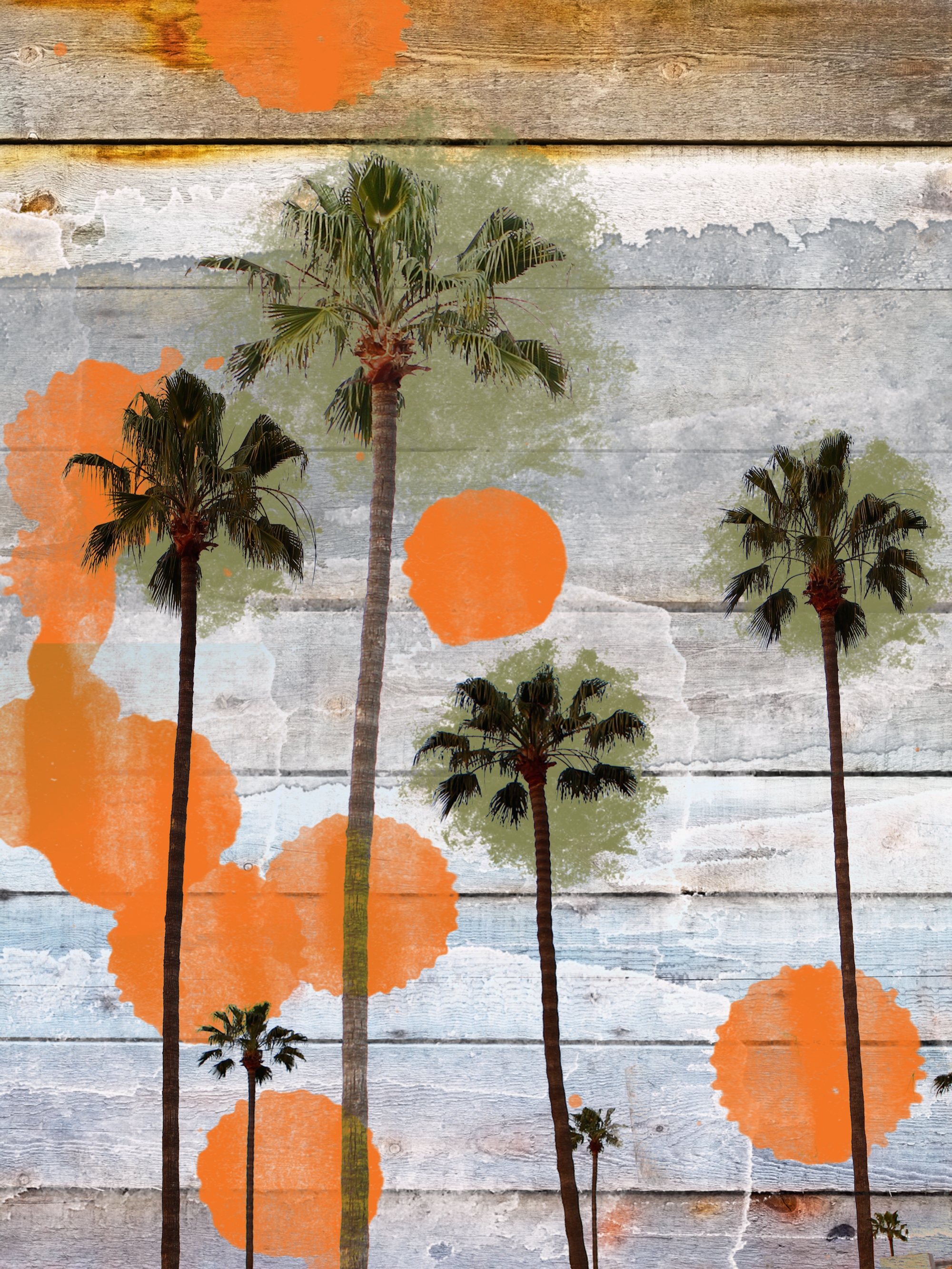 California : Hand Embellished Canvas Giclee