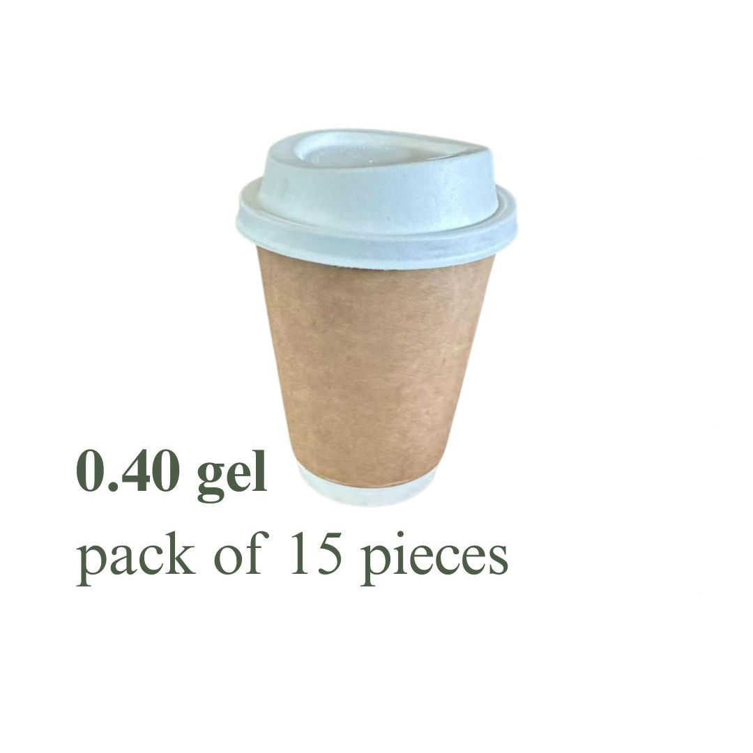Paper cups With lid 350 ml, 15 pcs