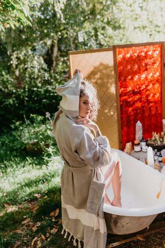 ASCENSION - Hooded Cotton Robe | Nourish With Passion