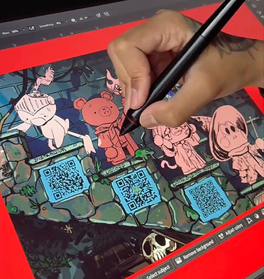 a process drawing of the Adorable Arsenal thank-you note
