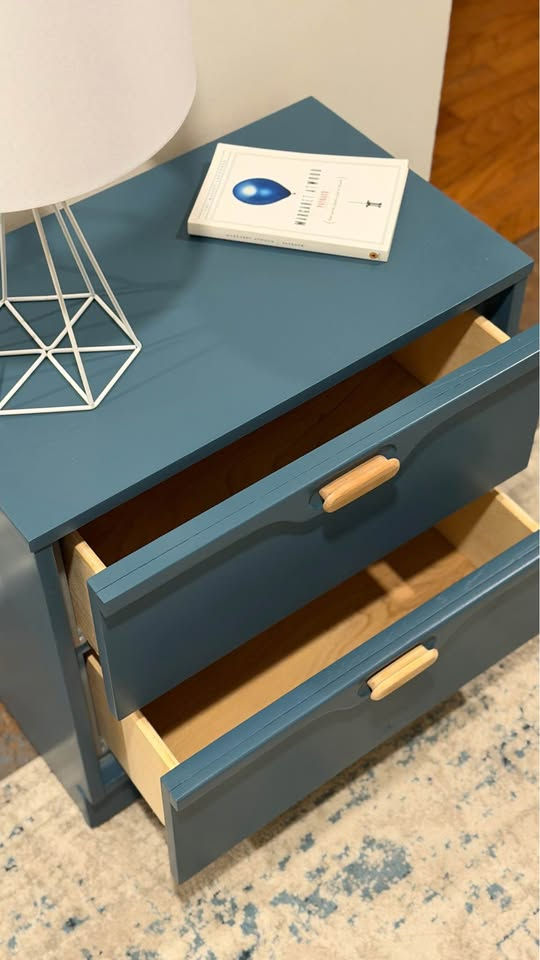 Thumbnail: Solid Wood Refinished 2-Drawer Nightstand