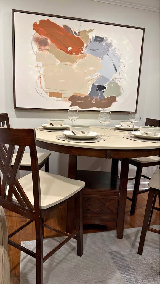 Solid Wood Counter-Height Dining Set with Storage