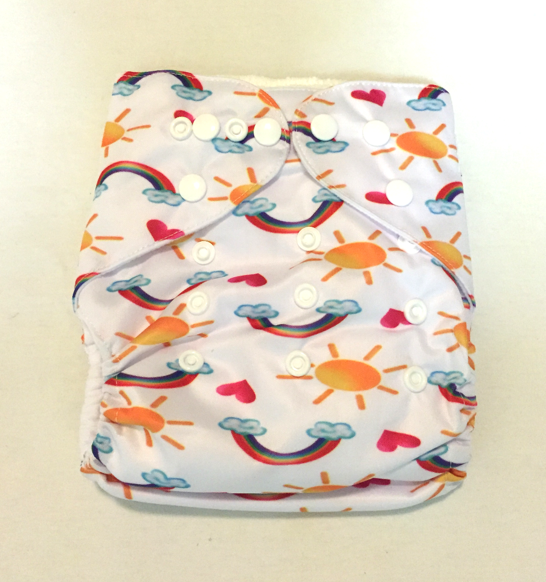 Lil' Eco Rainbows & Sunshine print pocket diaper