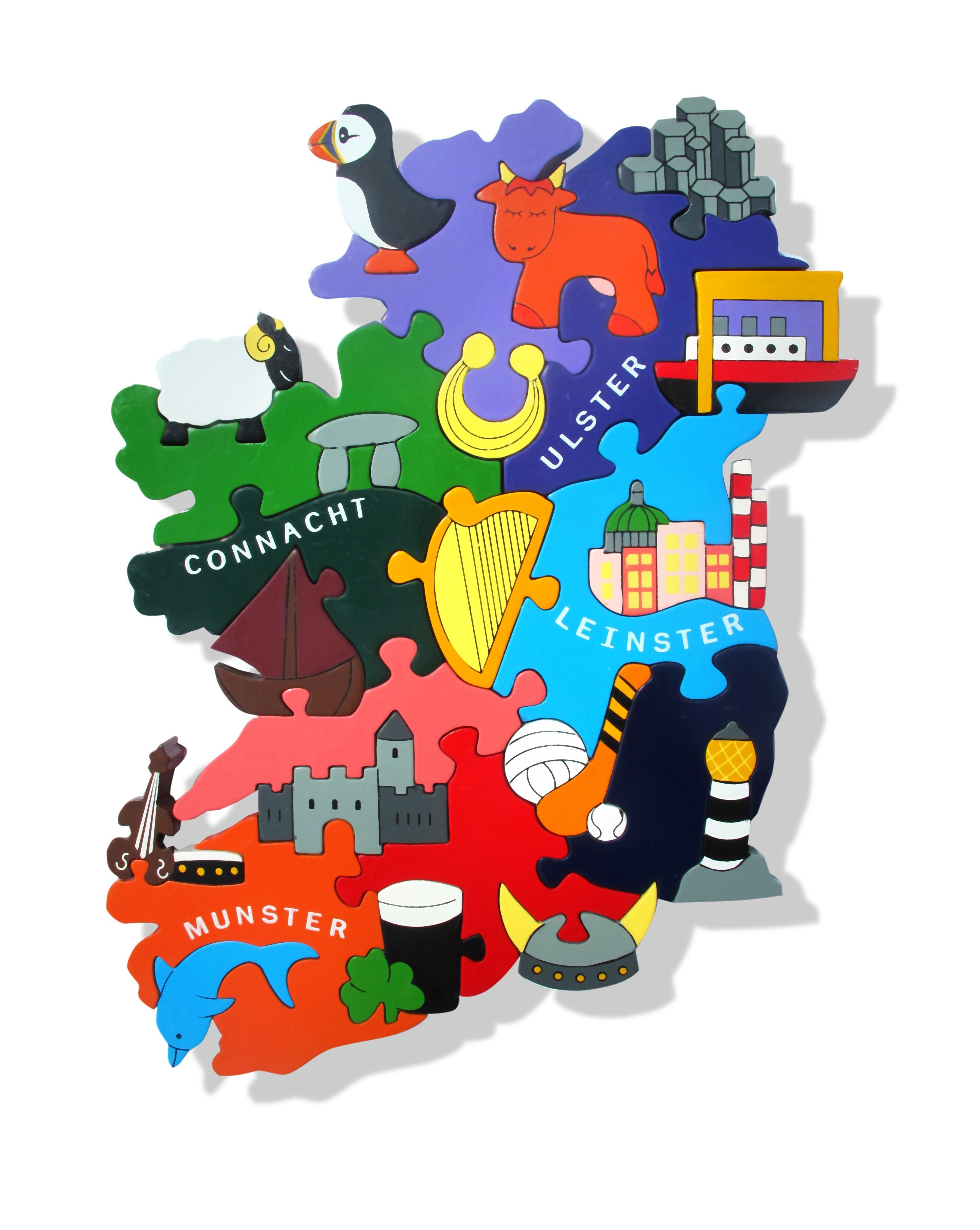 Alphabet Jigsaws Map of Ireland Provinces