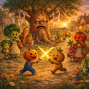 Pumpkin Head and Yam's Sunrise Surprise