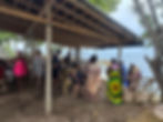 Guests enjoying the rebuilt DonFresh island space on Booby Cay